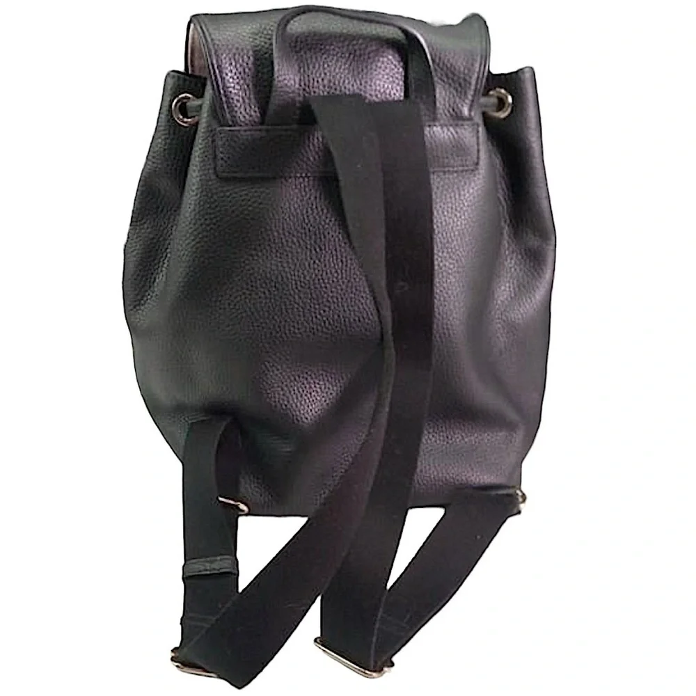 Y2K Black Leather Dooney & Bourke XL Backpack with Pink Lining